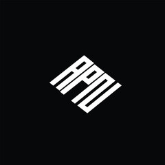 APN letter logo design on black background.