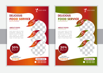 Creative, modern and professional restaurant food flyer a4 poster template layout design.Modern restaurant food flyer template design, brochure design template