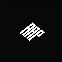 ARP letter logo design on black background.