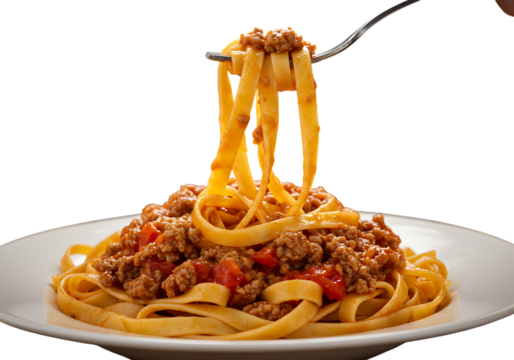 Forkful of Tagliatelle Pasta with Rich Bolognese Sauce – A Taste of Italy