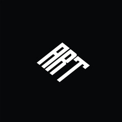 ART letter logo design on black background.