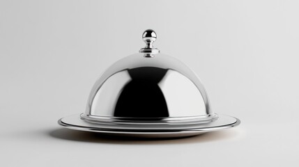 Obraz premium Polished silver serving cloche