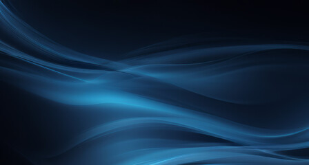 Naklejka premium Abstract blue flowing lines on dark background creating a smooth elegant design.
