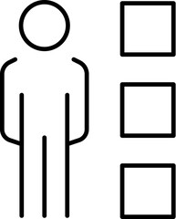 User by Checklist Minimalistic Icon Pictogram for Web and Graphic Design, Apps, Banners, Social Network and Cards