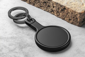 Black key ring with blank disc
