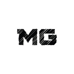 Obraz premium MG monogram logo design letter text name symbol monochrome logotype alphabet character simple logo