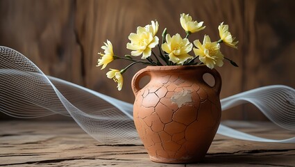 still life with yellow flowers
