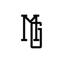 MG monogram logo design letter text name symbol monochrome logotype alphabet character simple logo