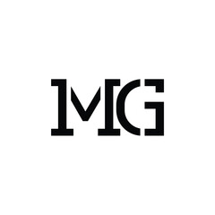 Obraz premium MG monogram logo design letter text name symbol monochrome logotype alphabet character simple logo