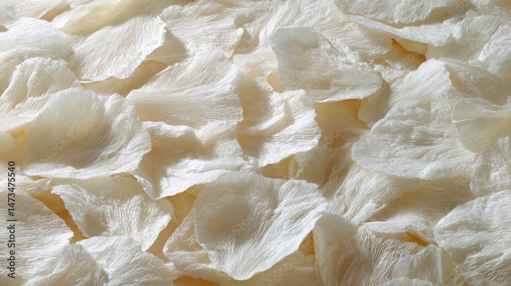 Aufkleber close-up view showcases a gentle arrangement of tissue paper petals in a circular formation, evoking