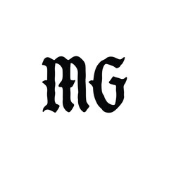 MG monogram logo design letter text name symbol monochrome logotype alphabet character simple logo