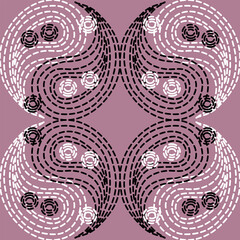 Geometric abstract stitch needlework pattern with vintage retro  minimal graphic seamless layout with a variety of lines and  shapes, combining modern and element design styles. Artwork backgrounds