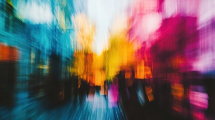 Fototapeta premium Vibrant city motion blur