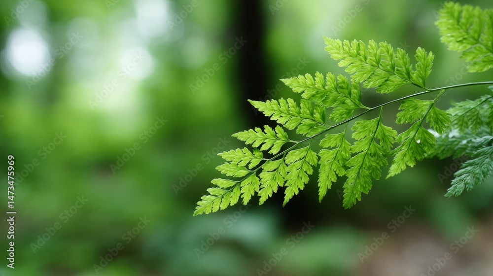Leinwandbilder a delicate fern leaf glows in the gentle morning light, showcasing its intricate texture against a s