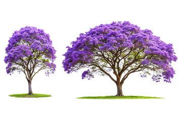 A jacaranda tree with vibrant purple flowers, Isolated on a Transparent Background