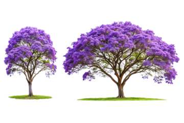 A jacaranda tree with vibrant purple flowers, Isolated on a Transparent Background