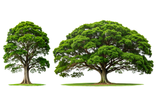 A kapok tree with a thick trunk and sparse, high canopy, Isolated on a Transparent Background