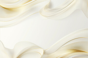 White and Gold Abstract Illustration Background with Center Copy Space