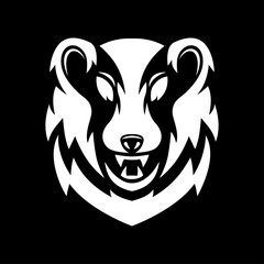 abstract silhouette logo badger head vector