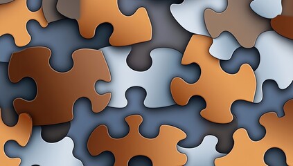 Abstract puzzle pieces in various colors