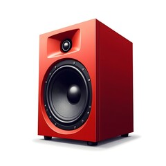 Obraz premium Modern loudspeaker design featuring large bass woofer cone.