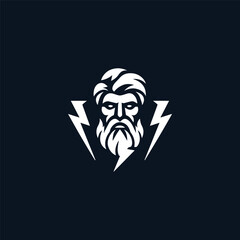 Zeus god thunderbolt logo