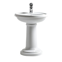 Elegant Pedestal Sink Bathroom Fixture Modern Design White Ceramic