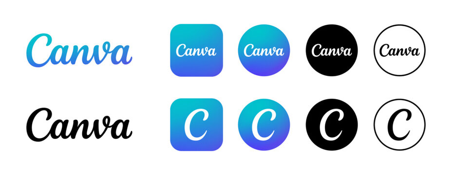 Canva logo set. canva icon vector.