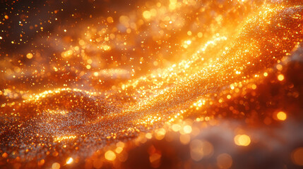 Fototapeta premium A backdrop of golden light and shimmering glitter, evoking the magic and boundless creativity of generative AI 