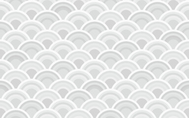 Pastel SEIGAIHA Seamless Pattern – Gray Tones (Vector),A seamless Japanese Seigaiha wave pattern in soft pastel colors. This vector file is fully editable and perfect for textile, packaging, prod.
