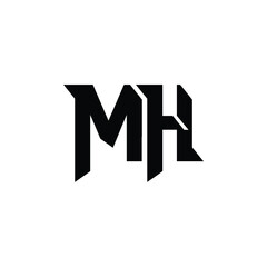 MH monogram logo design letter text name symbol monochrome logotype alphabet character simple logo
