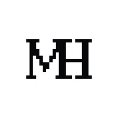 MH monogram logo design letter text name symbol monochrome logotype alphabet character simple logo
