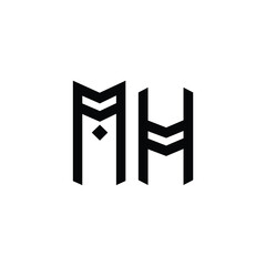 MH monogram logo design letter text name symbol monochrome logotype alphabet character simple logo
