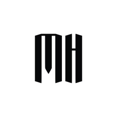 MH monogram logo design letter text name symbol monochrome logotype alphabet character simple logo
