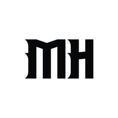 MH monogram logo design letter text name symbol monochrome logotype alphabet character simple logo
