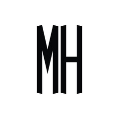 MH monogram logo design letter text name symbol monochrome logotype alphabet character simple logo
