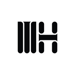 MH monogram logo design letter text name symbol monochrome logotype alphabet character simple logo
