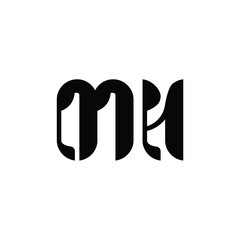 MH monogram logo design letter text name symbol monochrome logotype alphabet character simple logo
