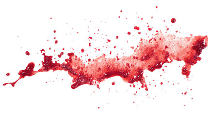 blood stains on a white clothes, cutout isolated white background
