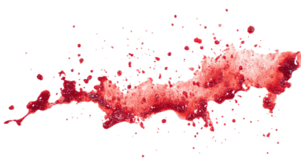 blood stains on a white clothes, cutout isolated white background