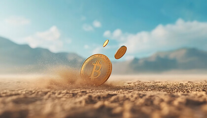 Bitcoin falls in desert dust