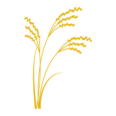 稲穂のシルエットのパーツ素材　金色バージョン