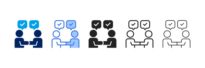 Fototapeta premium Agreement Icon Set Different Style Collection