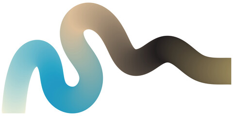 Abstract Color Gradient Wave Shape on a White Background. Vector Pattern with a Rainbow Ribbon. Abstract Background with Color Lines. Graphic Shapes with Gradient. Vector Pattern with Curve