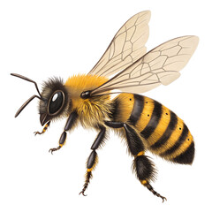 Detailed Illustration of a Honeybee