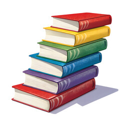 Fototapeta premium Rainbow Stack of Colorful Books