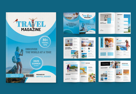 Creative Travel Magazine Template Layout