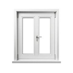 Elegant White Double Door Window Design: Modern Architecture , isolated on white background png