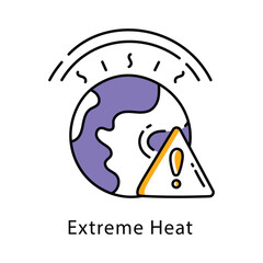 Extreme Heat Filled Outline icon. EPS 10 File