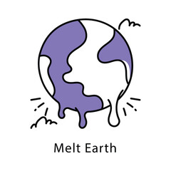 Melt Earth Filled Outline icon. EPS 10 File